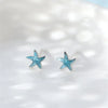 Cocoa Yacht Club Blue Starfish Sterling Silver Stud Earrings