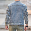 Cocoa Yacht Club Solid Ripped Slim Denim Jacket