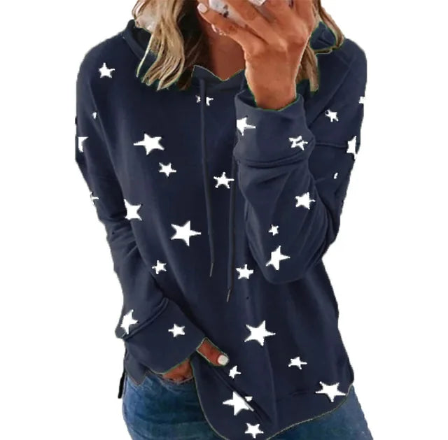 Cocoa Yacht Club Star Print Hooded Sweatshirt