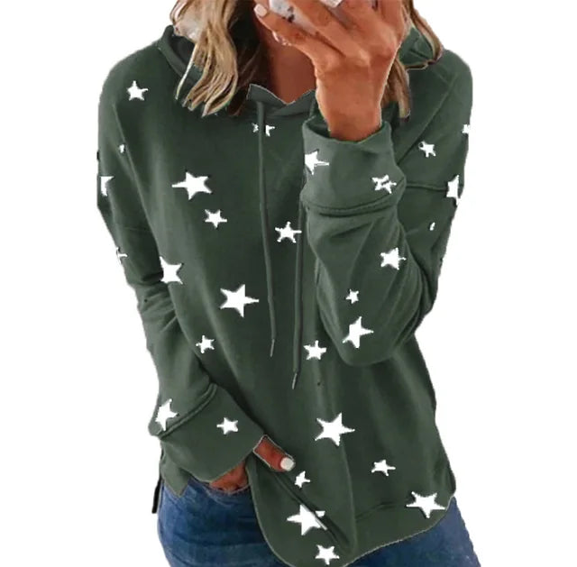 Cocoa Yacht Club Star Print Hooded Sweatshirt