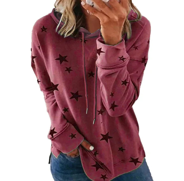 Cocoa Yacht Club Star Print Hooded Sweatshirt