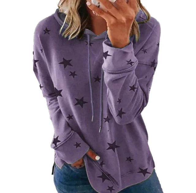 Cocoa Yacht Club Star Print Hooded Sweatshirt