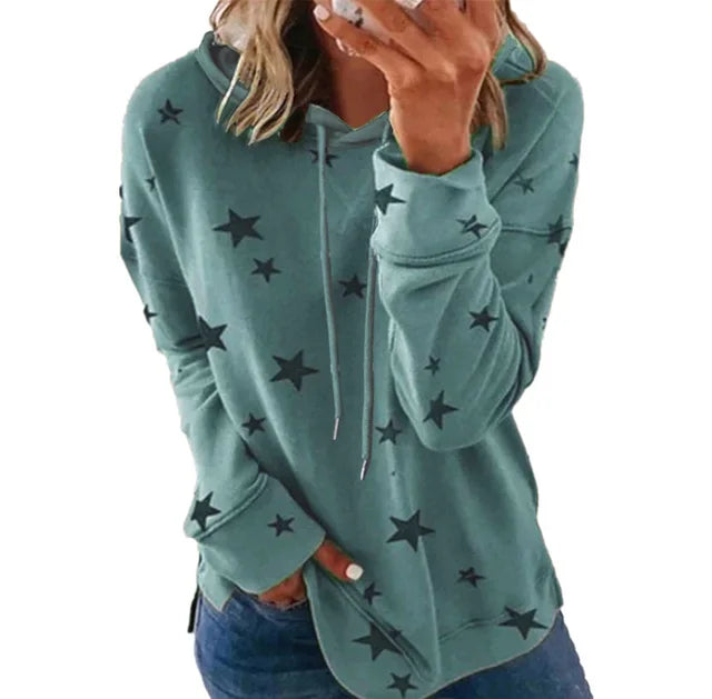 Cocoa Yacht Club Star Print Hooded Sweatshirt