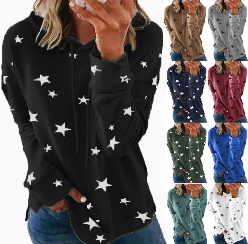 Cocoa Yacht Club Star Print Hooded Sweatshirt