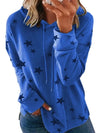 Cocoa Yacht Club Star Print Hooded Sweatshirt