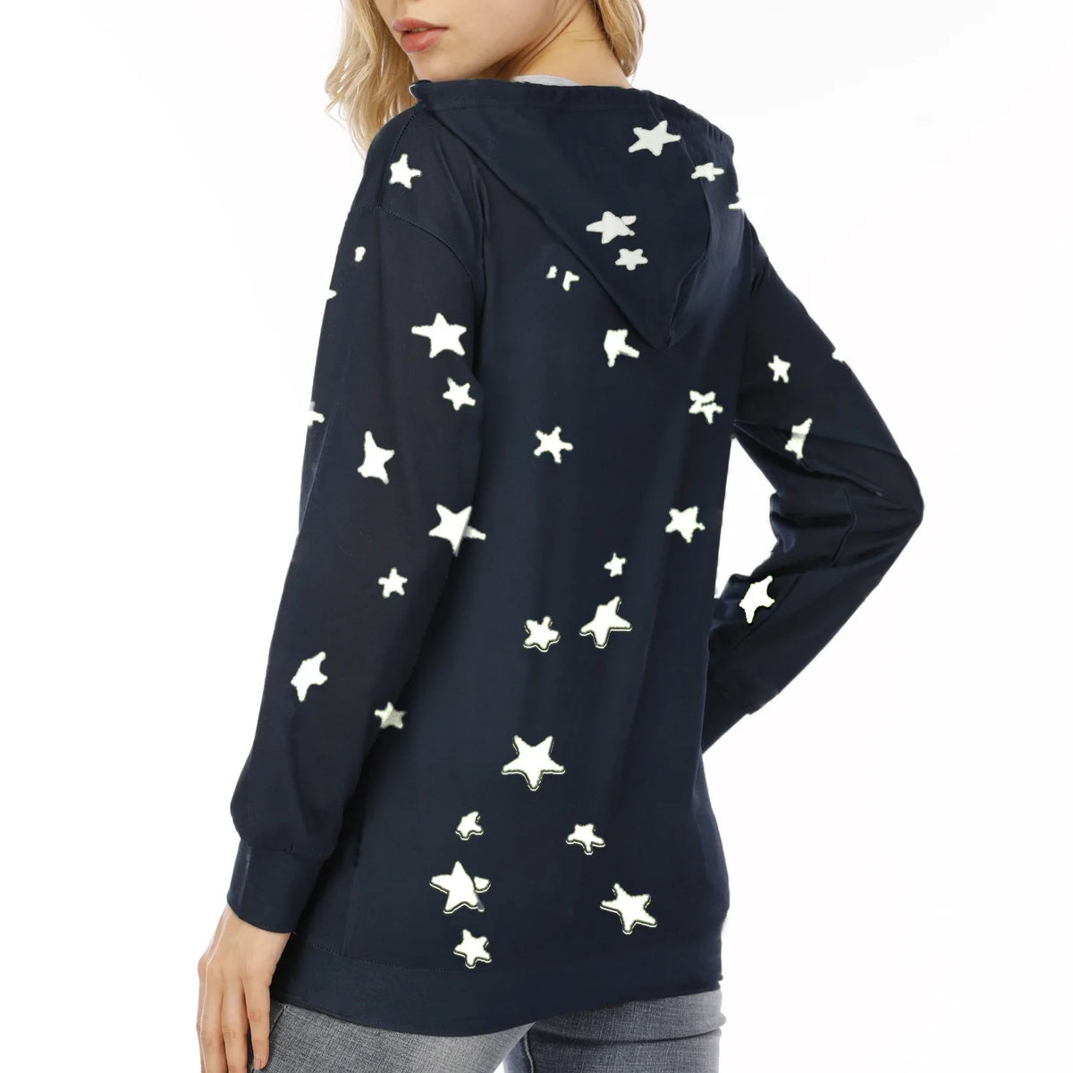 Cocoa Yacht Club Star Print Hooded Sweatshirt