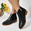 Western Pointed Toe Chunky Heel Martin Boots