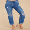 Cocoa Yacht Club Washed Dark Ripped Jeans