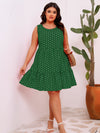 Sleeveless Polka Dot Loose Ruffled Dress