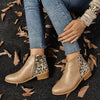 Western Pointed Toe Chunky Heel Martin Boots