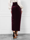 Solid Velvet Twisted Skirt