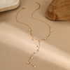 Tassel Pearl Y Word Chain Necklace
