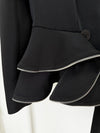 Zipper Ruffled Blazer & Skinny Pants