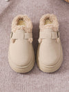 Plush Buckle Cotton Slippers