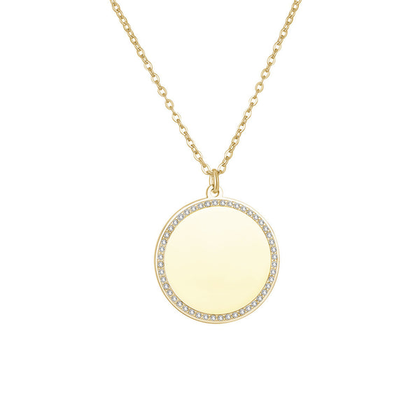 Round Inlaid Zircon Necklace
