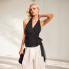 Polka Dot Halter Lace up Camisole Top