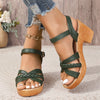 Chunky Heel Wedge Sandals