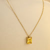 Light Luxury Square Zircon Embellished Titanium Steel Clavicle Chain