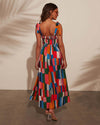 Color Block Ribbon Sleeve Dress