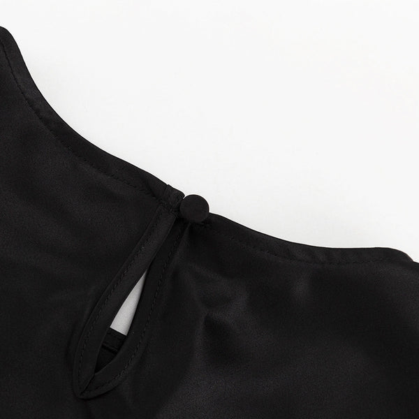 Lace Stitch Black Dress