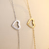 Peach Heart Hollow Out Cutout Stainless Steel Bracele