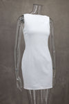 Cocoa Yacht Club White Slim Neck Sleeveless Short Dress