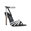 Gradient Rivet Pearl Stiletto Heel Sandals