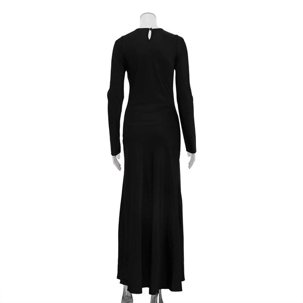 Lace Stitch Black Dress
