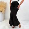 Elegant Elastic Waist Pleated Stretch Skirt Draping Effect Fishtail