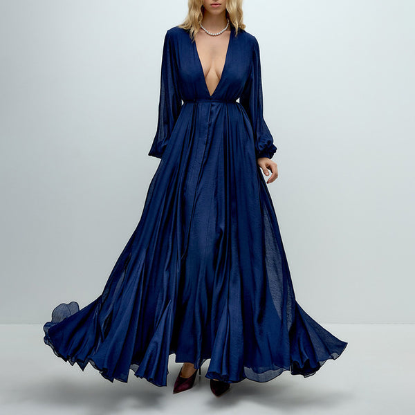 Elegant Deep V Plunge Dress