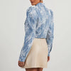 Cocoa Yacht Club Casual Loose Floral Lace Denim Jacket