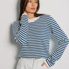 Contrast Color Knit Striped Sweater