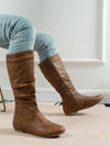 Retro Western Denim Thin Leather Boots