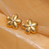 Floral Earrings with Inlaid Crystal
