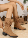 Mid Calf Vintage Suede Pile Boots