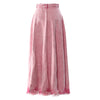 Pink Washed Denim Long Skirt