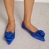 Satin Rose Flat Heel Shoes