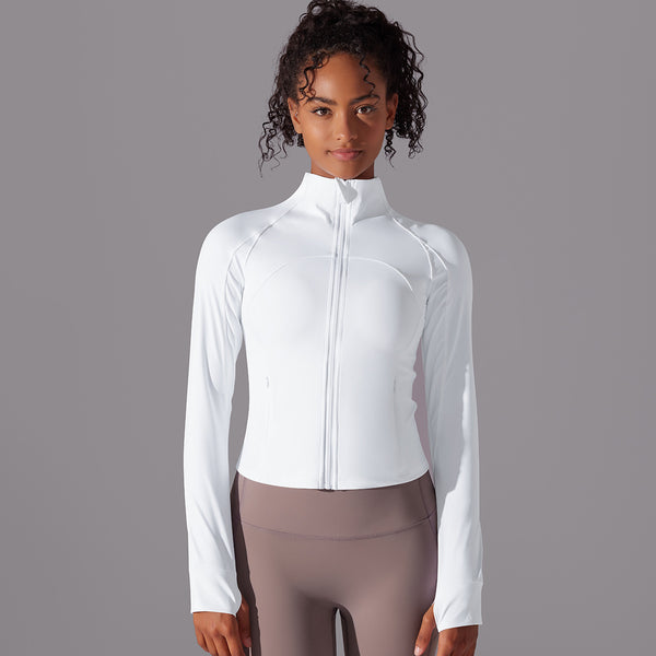 Stitching Fitness Zipper Skin Friendly Slim Fit Jacket