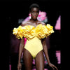 Yellow Sunshine Floral One Piece Swimsuit