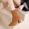 Chunky Heel Pointed Toe Ankle Boots