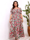 Floral Off Shoulder Waist Slimming Dress