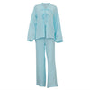 Cotton Champray & Lace up Cardigan Top Loose & Pants