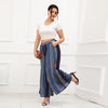 Wide Leg Bohemian Striped Blue Pants