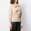 Classic Bowknot Turtleneck Apricot Pullover Knitted Sweater