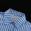 Blue Striped Long Sleeve Cardigan Casual Set