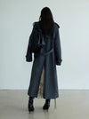 Contrast Dirty Dyed Casual Trench Coat