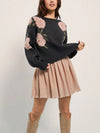 Autumn Pink Flower Sweater