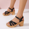 Chunky Heel Wedge Sandals