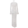 Irregular Asymmetric Lace Bell Sleeve Dress