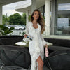 Irregular Asymmetric Lace Bell Sleeve Dress